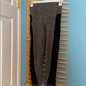 Gray Cropped Mesh Leggings